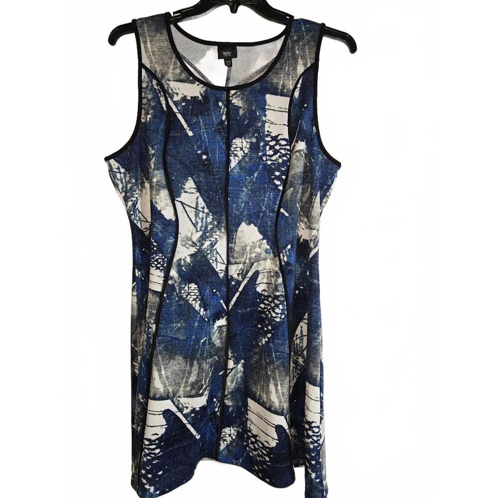 Mossino Sleeveless Abstract Print Dress XXL